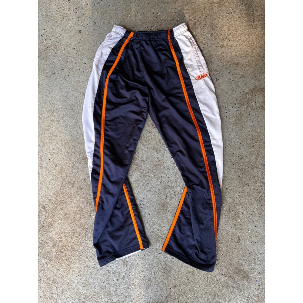 Vintage Y2K AND1 Basketball Tearaway Pants Blue White Orange XL Snap Buttons